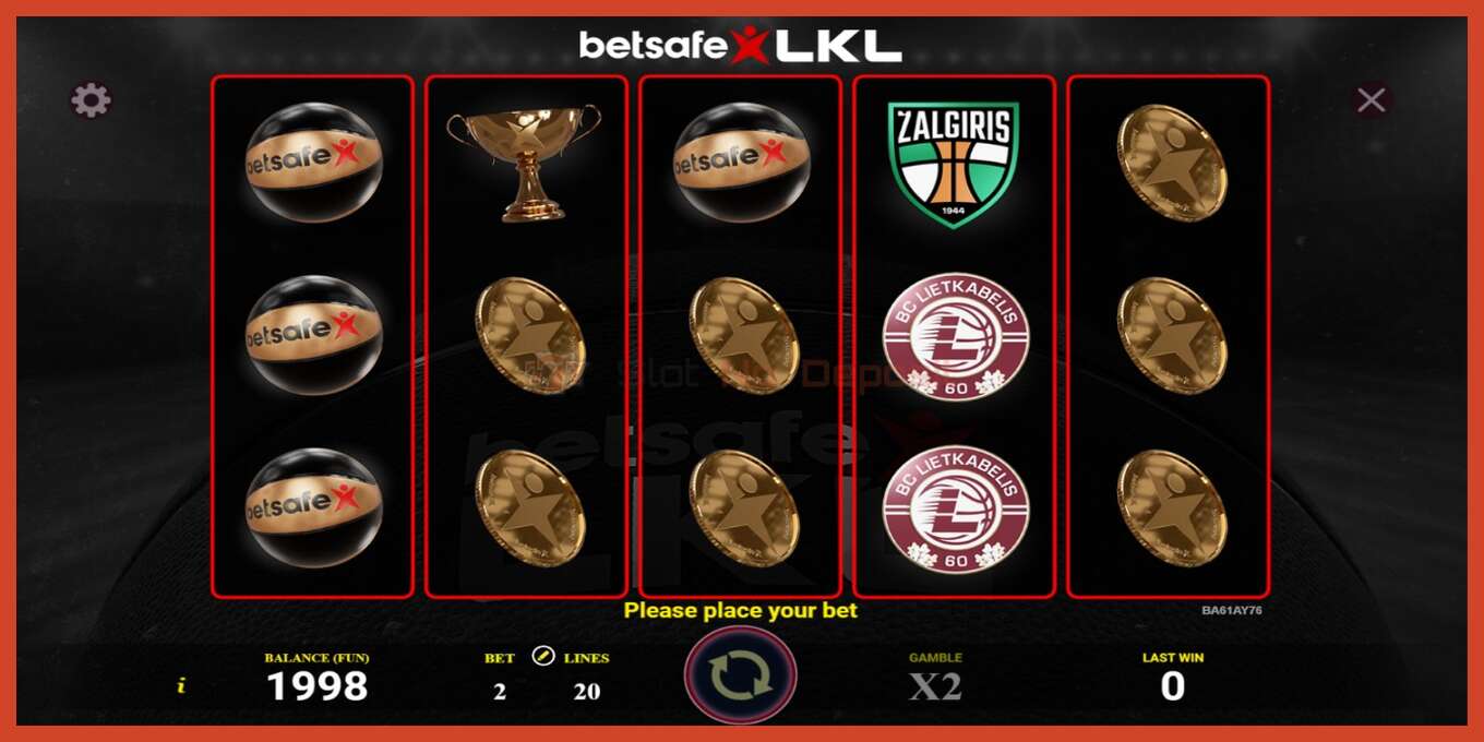 Slot screenshot: Betsafe LKL no deposit, number - 1