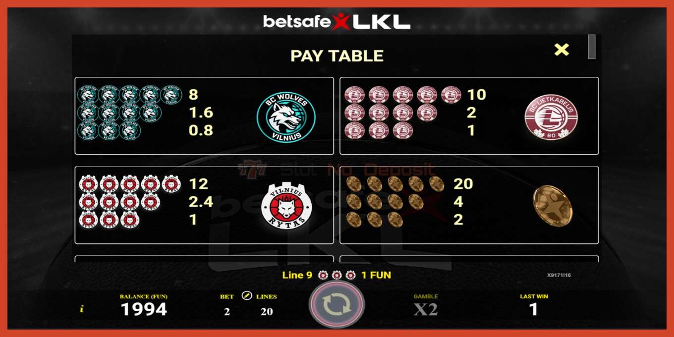 Slot screenshot: Betsafe LKL no deposit, number - 3