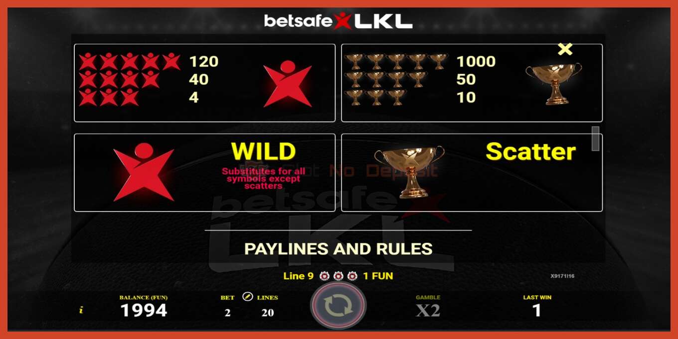 Slot screenshot: Betsafe LKL no deposit, number - 4