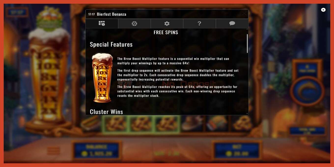 Slot screenshot: Bierfest Bonanza bez depozita, broj - 5