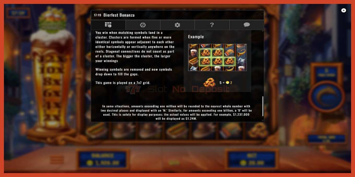 Slot screenshot: Bierfest Bonanza bez depozita, broj - 7