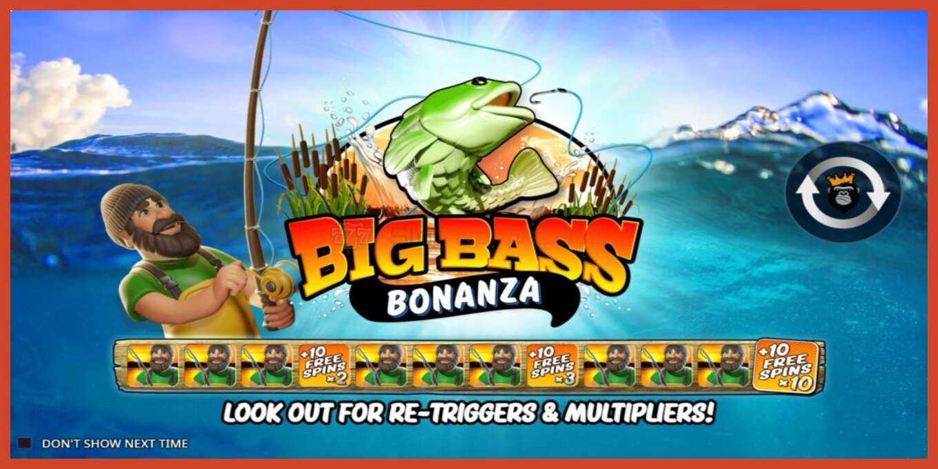 Slot screenshot: Big Bass Bonanza no deposit, number - 1