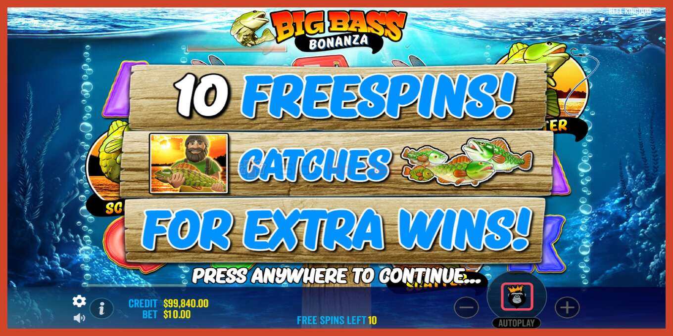 Slot screenshot: Big Bass Bonanza no deposit, number - 4