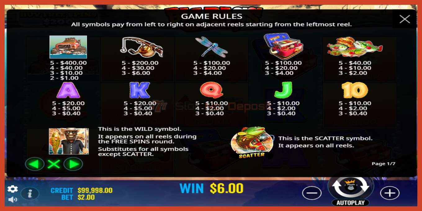 Slot screenshot: Big Bass Boom no deposit, number - 4