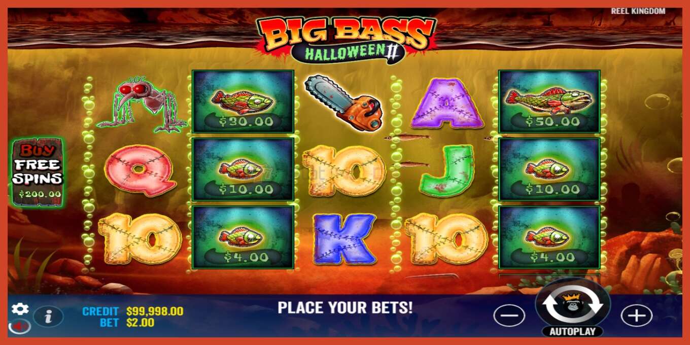 Slot screenshot: Big Bass Halloween II no deposit, number - 2