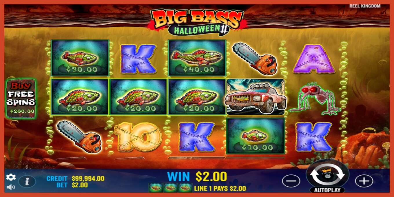 Slot screenshot: Big Bass Halloween II no deposit, number - 3