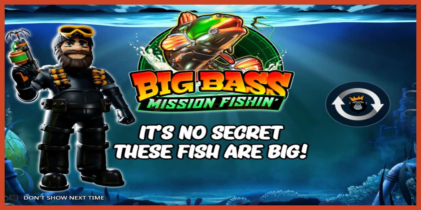 فتحة لقطة الشاشة: Big Bass Mission Fishin لا إيداع, رقم - 1