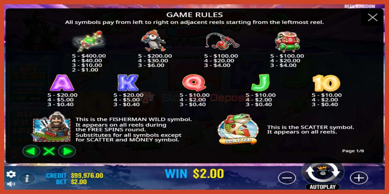 Slot screenshot: Big Bass Xmas Xtreme no deposit, number - 4