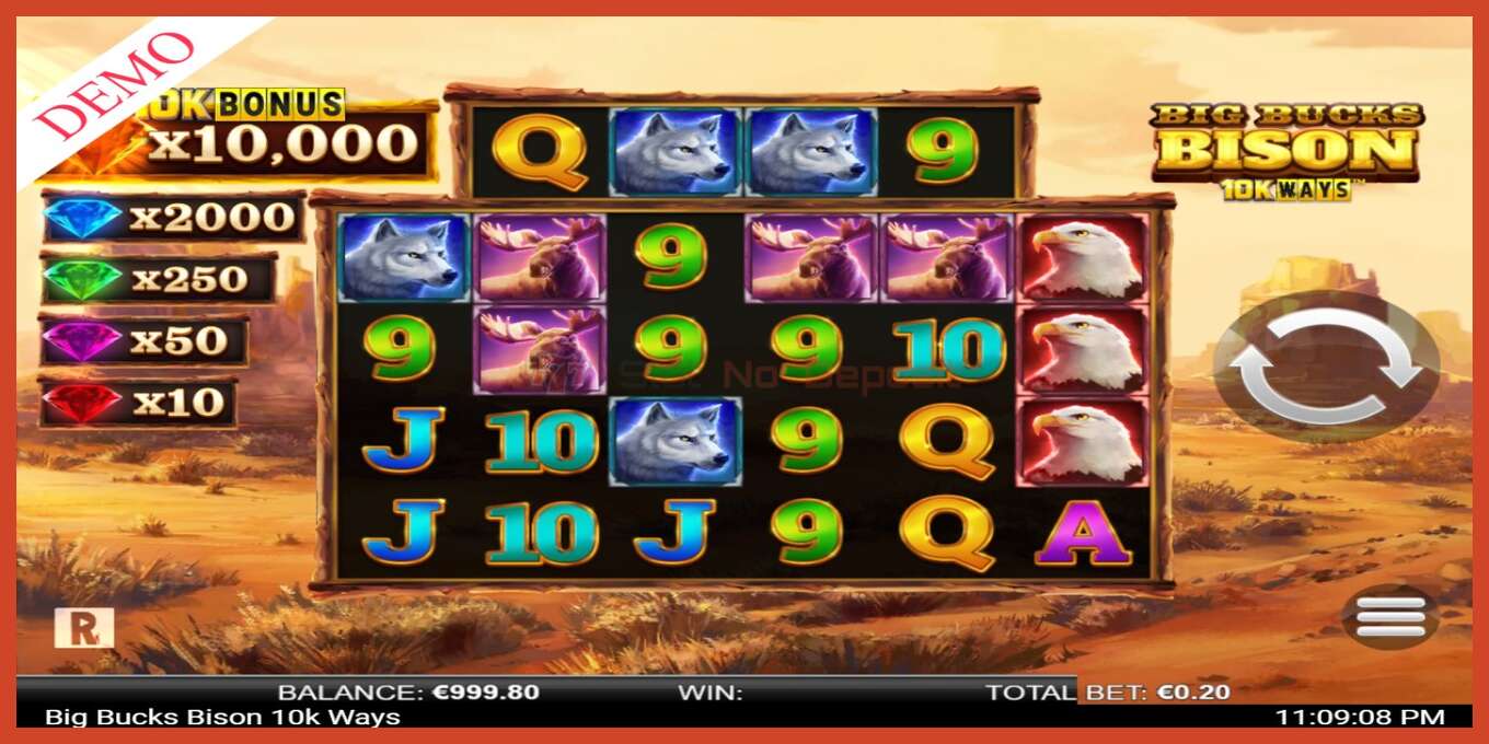 Slot screenshot: Big Bucks Bison 10K Ways no deposit, number - 2