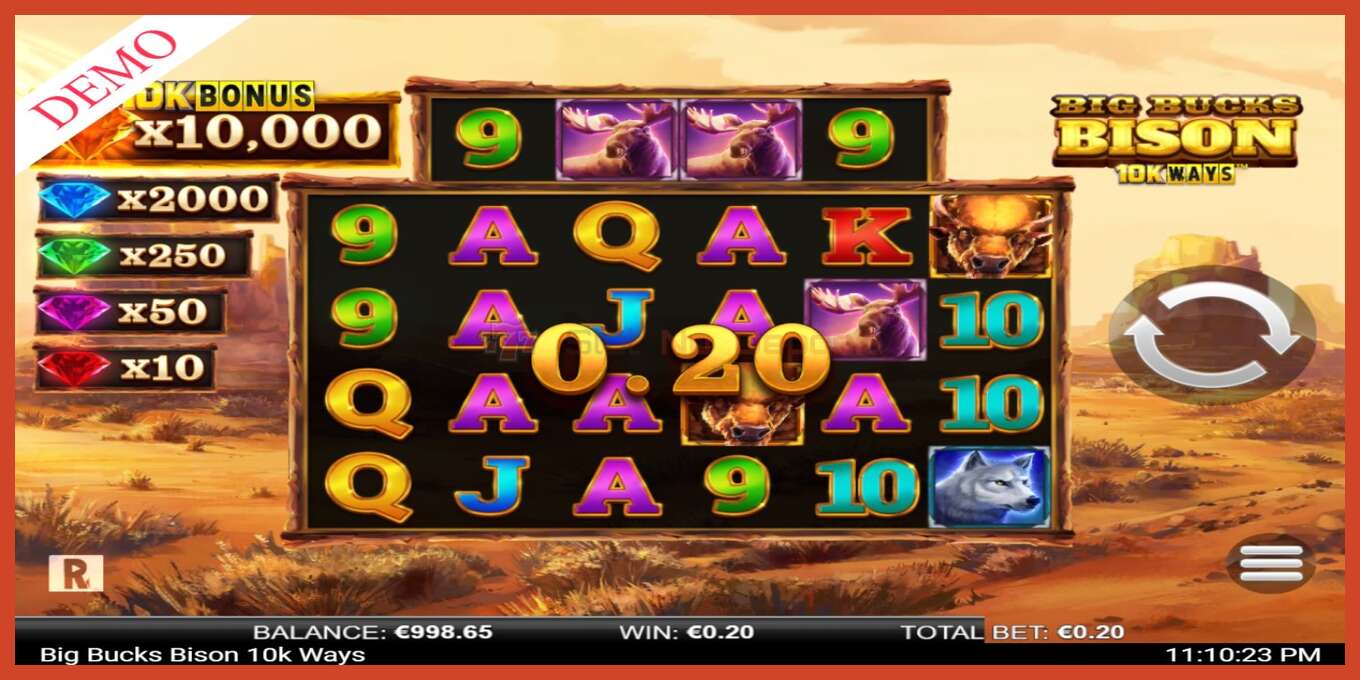 Slot screenshot: Big Bucks Bison 10K Ways no deposit, number - 3