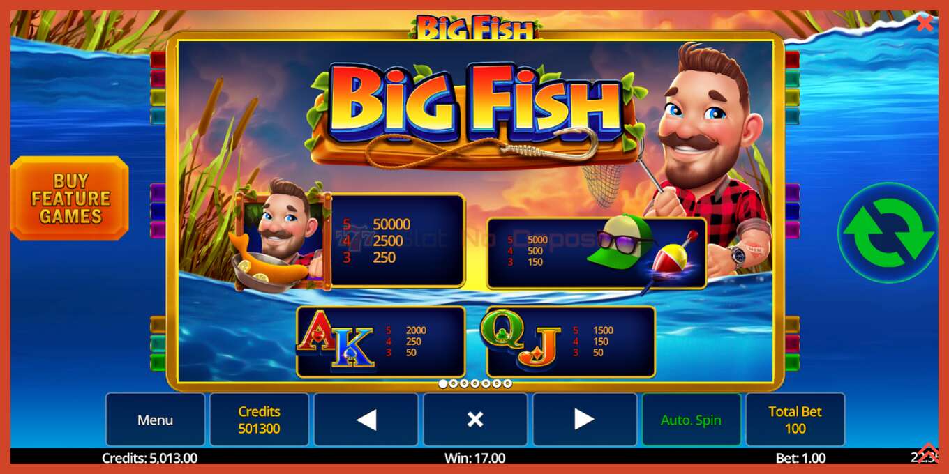 צילום מסך של חריץ: Big Fish ללא פיקדון, מִספָּר - 5