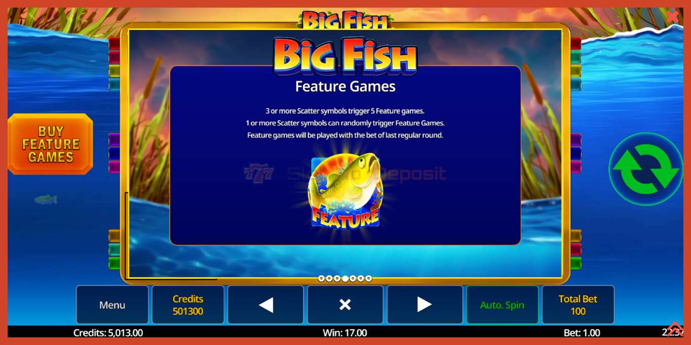 צילום מסך של חריץ: Big Fish ללא פיקדון, מִספָּר - 7