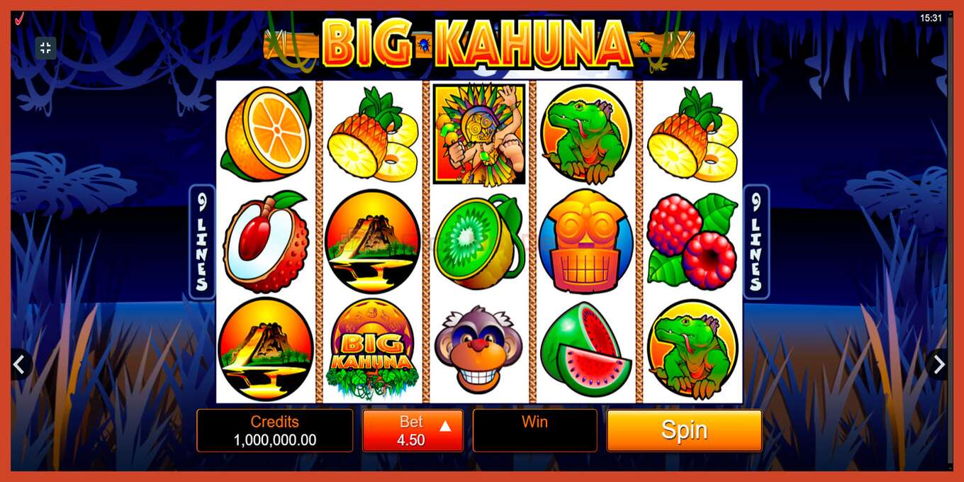 Slot screenshot: Big Kahuna no deposit, number - 1