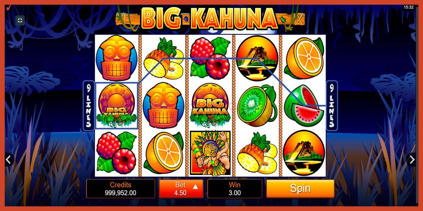 Slot screenshot: Big Kahuna no deposit, number - 3