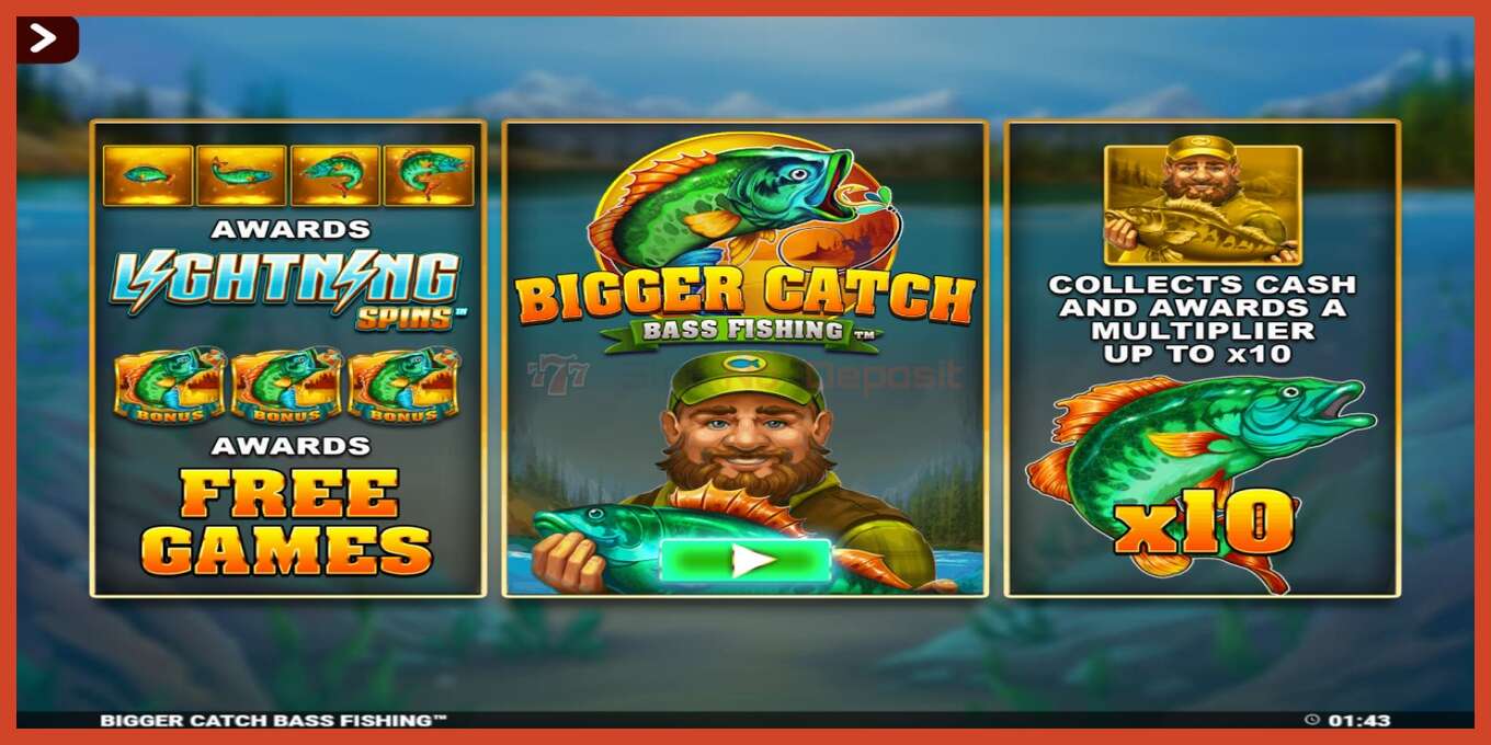 Slot skrinshoti: Bigger Catch Bass Fishing Rapid Fire Jackpots depozit yoq, raqam - 1