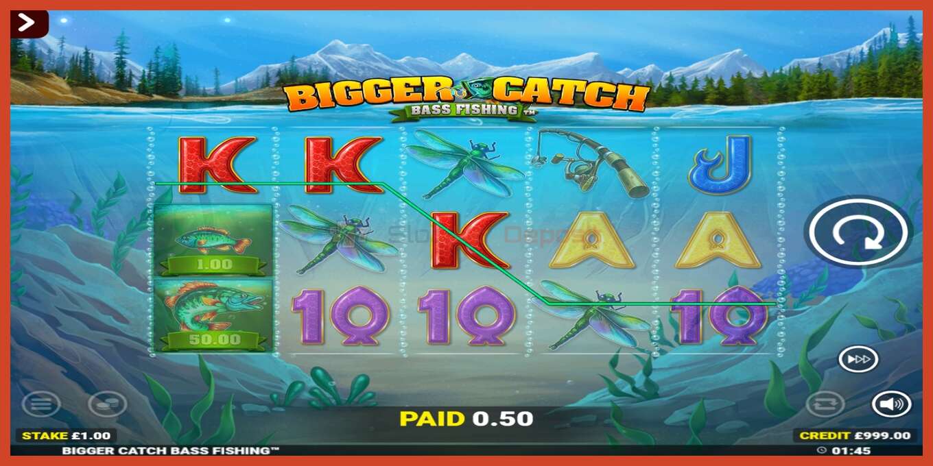 Slot skrinshoti: Bigger Catch Bass Fishing Rapid Fire Jackpots depozit yoq, raqam - 3