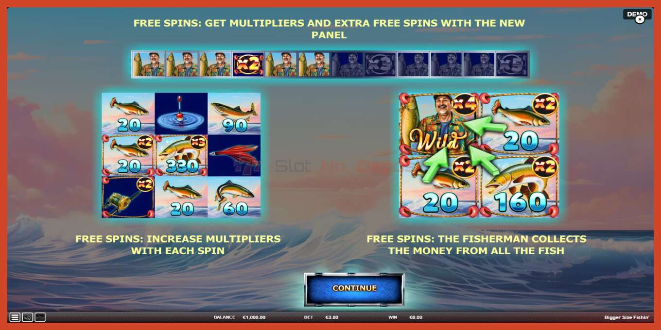 Slot screenshot: Bigger Size Fishin no deposit, number - 1