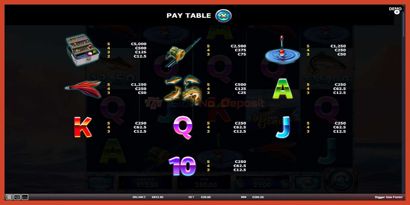 Slot screenshot: Bigger Size Fishin no deposit, number - 5