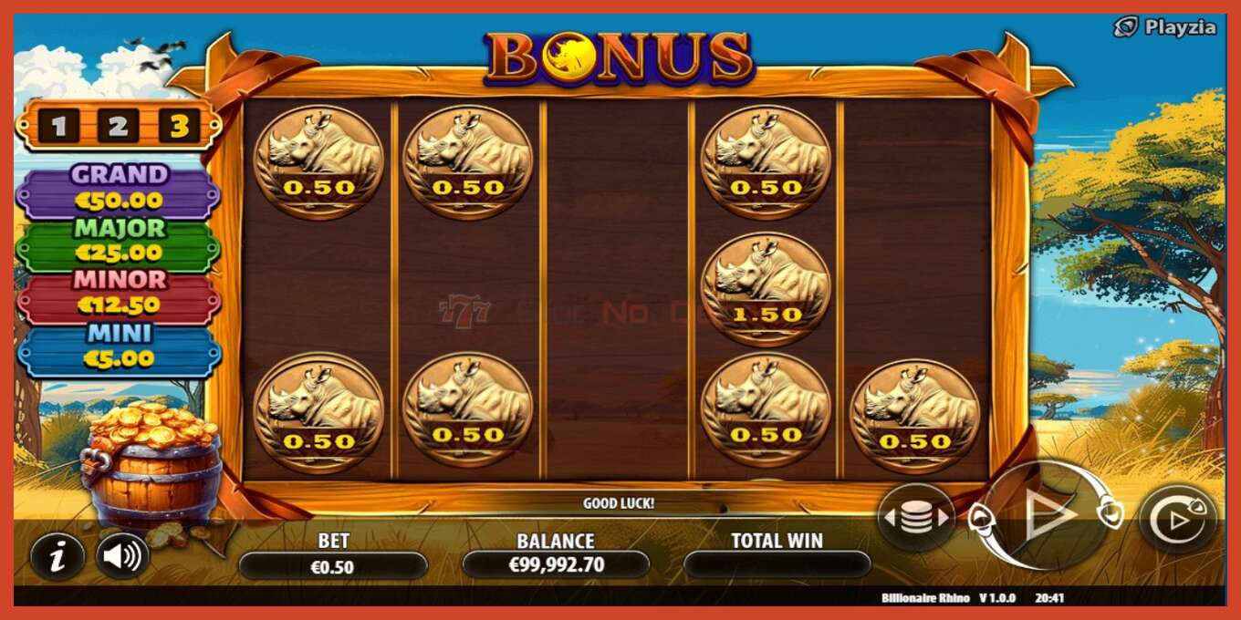 Slot screenshot: Billionaire Rhino no deposit, number - 5