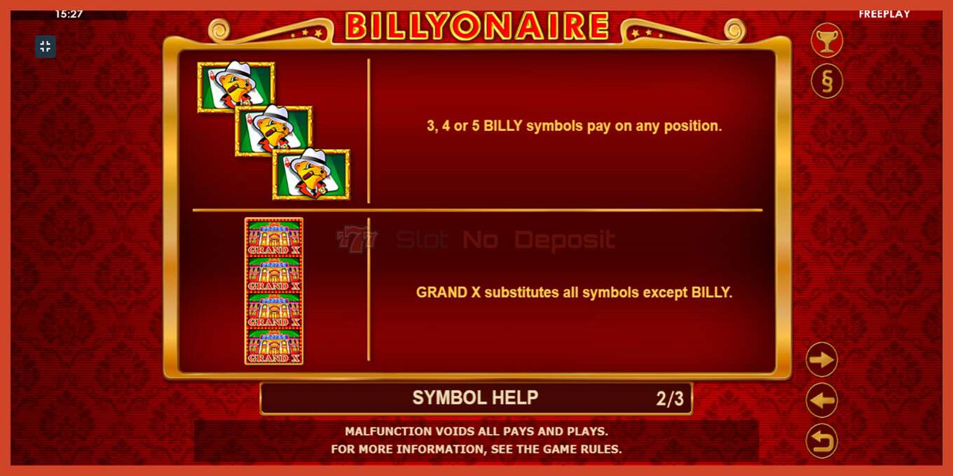 Slot screenshot: Billyonaire hakuna amana, nambari - 6