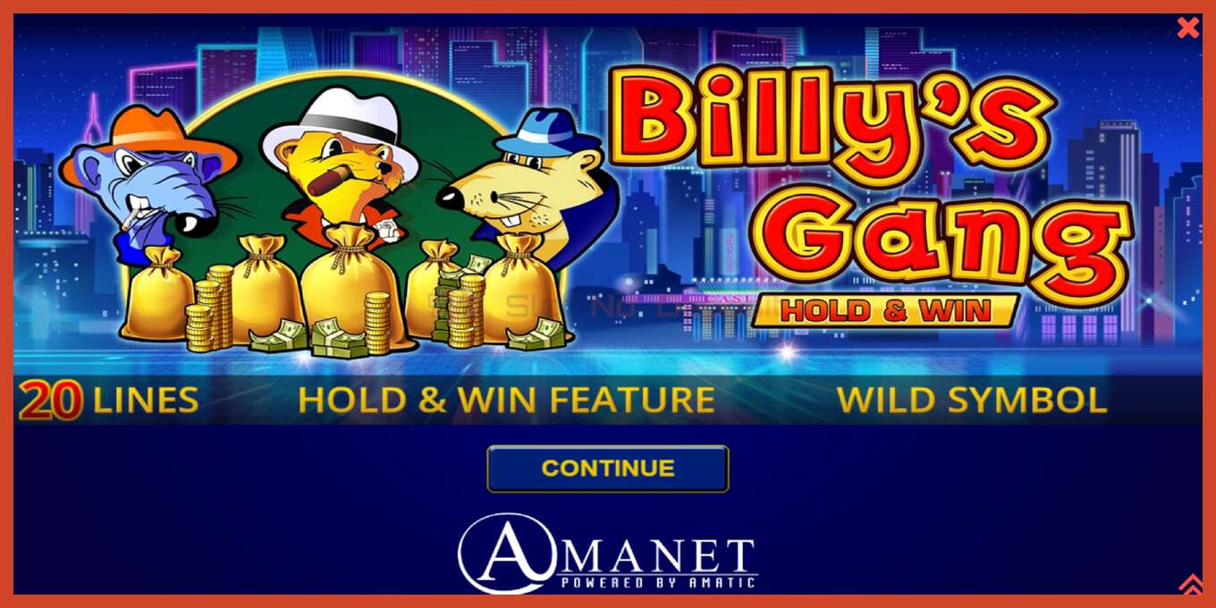 Slot screenshot: Billys Gang no deposit, number - 1