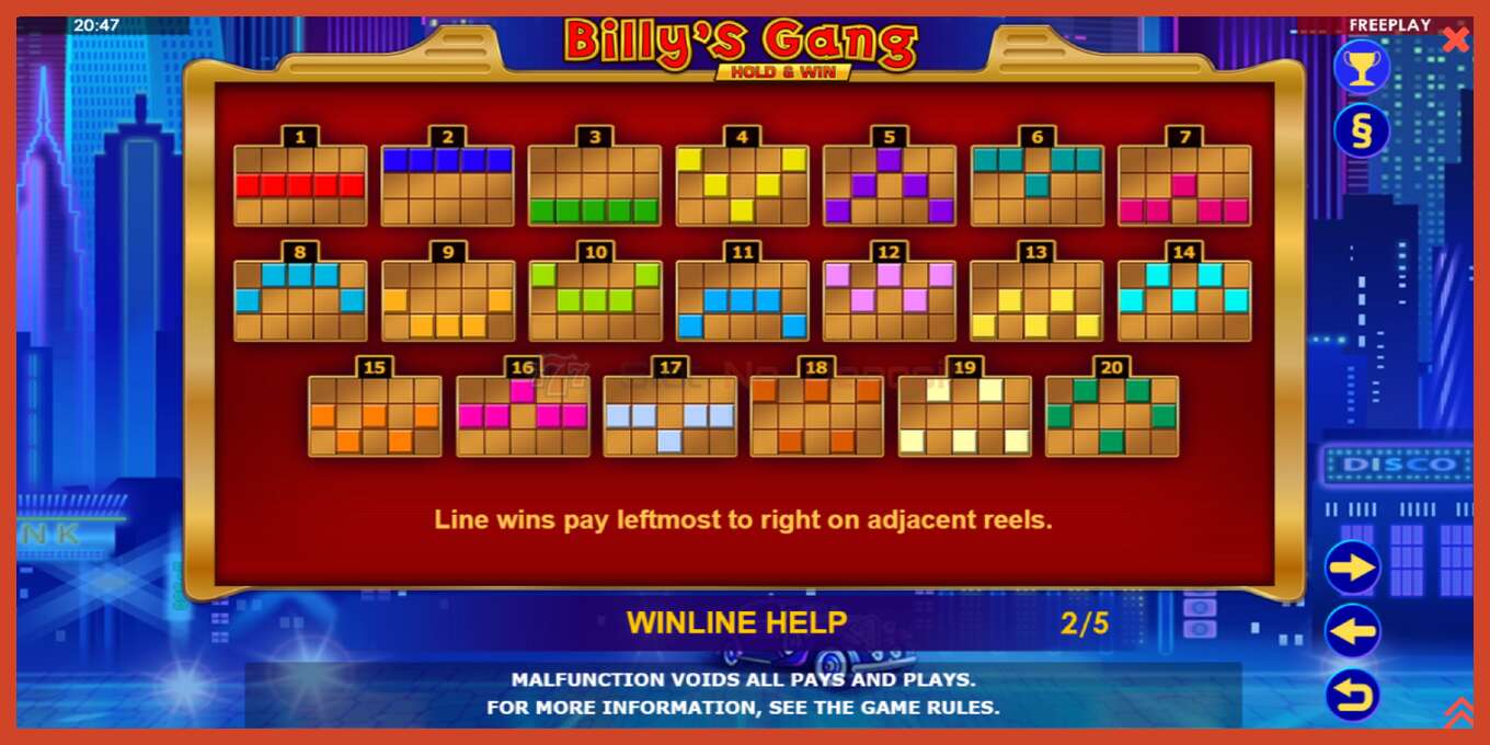 Slot screenshot: Billys Gang no deposit, number - 6