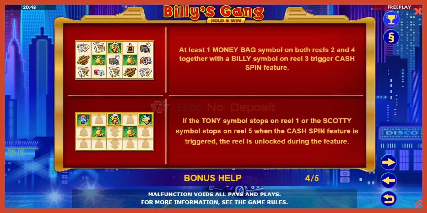 Slot screenshot: Billys Gang no deposit, number - 7