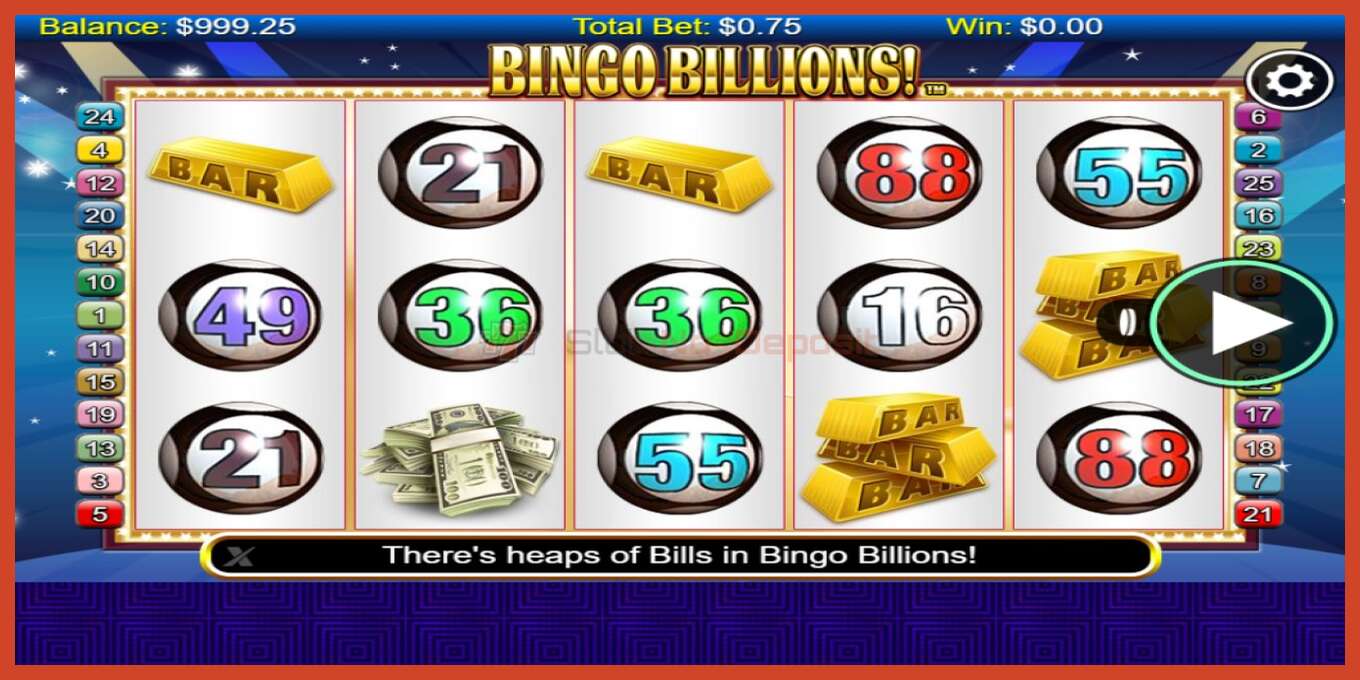 Slot screenshot: Bingo Billions no deposit, number - 1