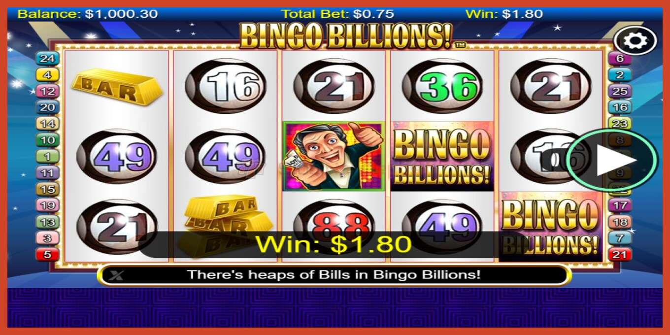 Slot screenshot: Bingo Billions no deposit, number - 2