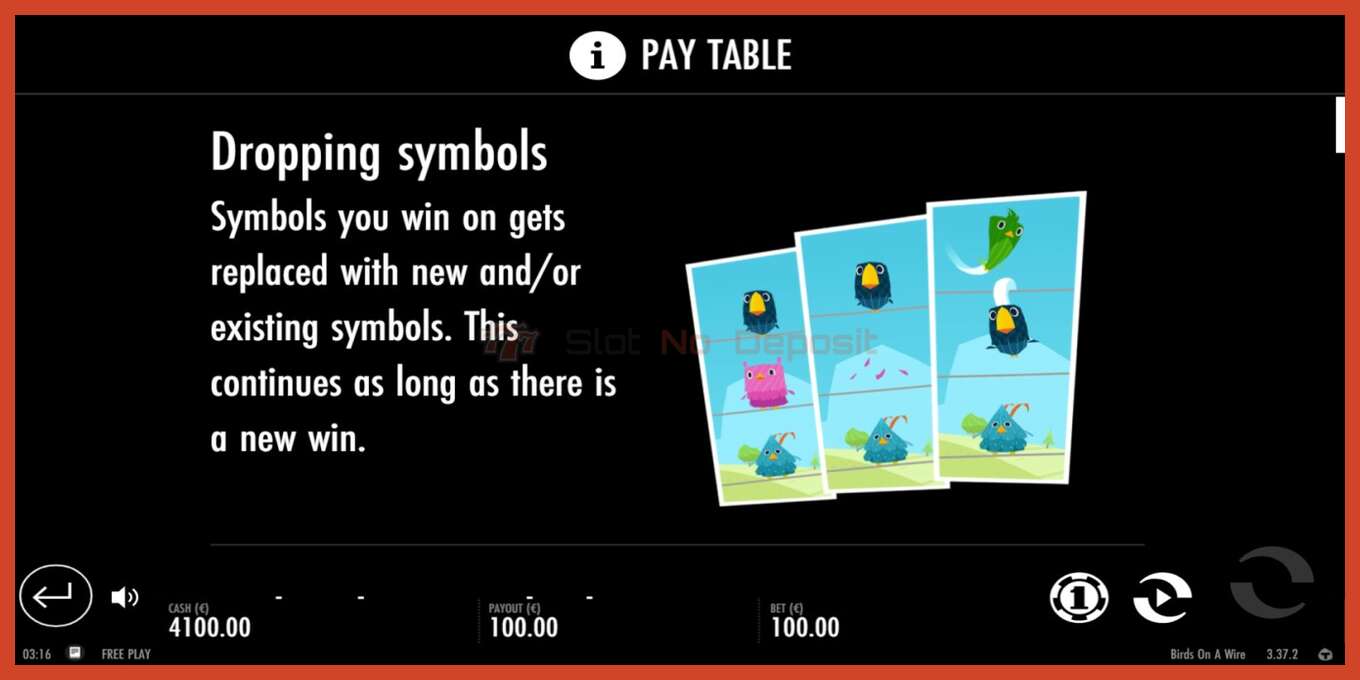 Slot screenshot: Birds On A Wire no deposit, number - 3