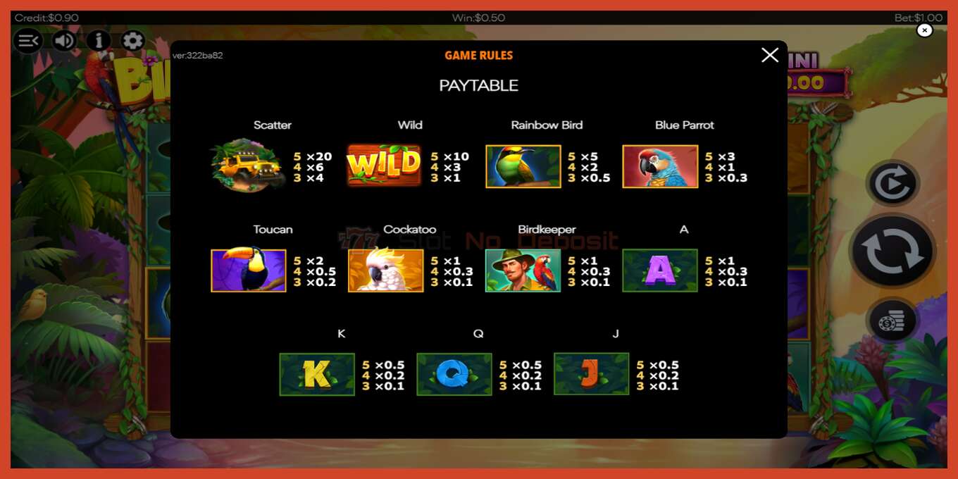 Slot screenshot: BIRDZ no deposit, number - 4