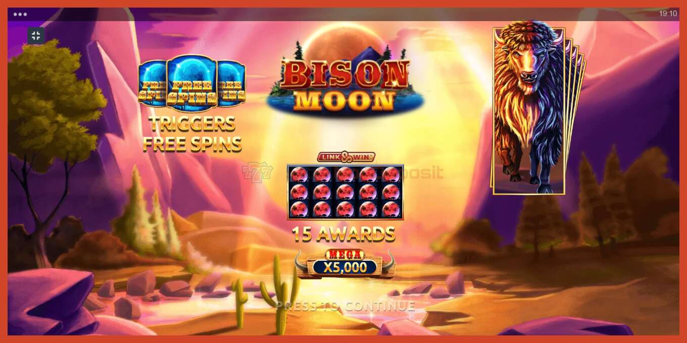 Slot screenshot: Bison Moon Megaways no deposit, number - 1