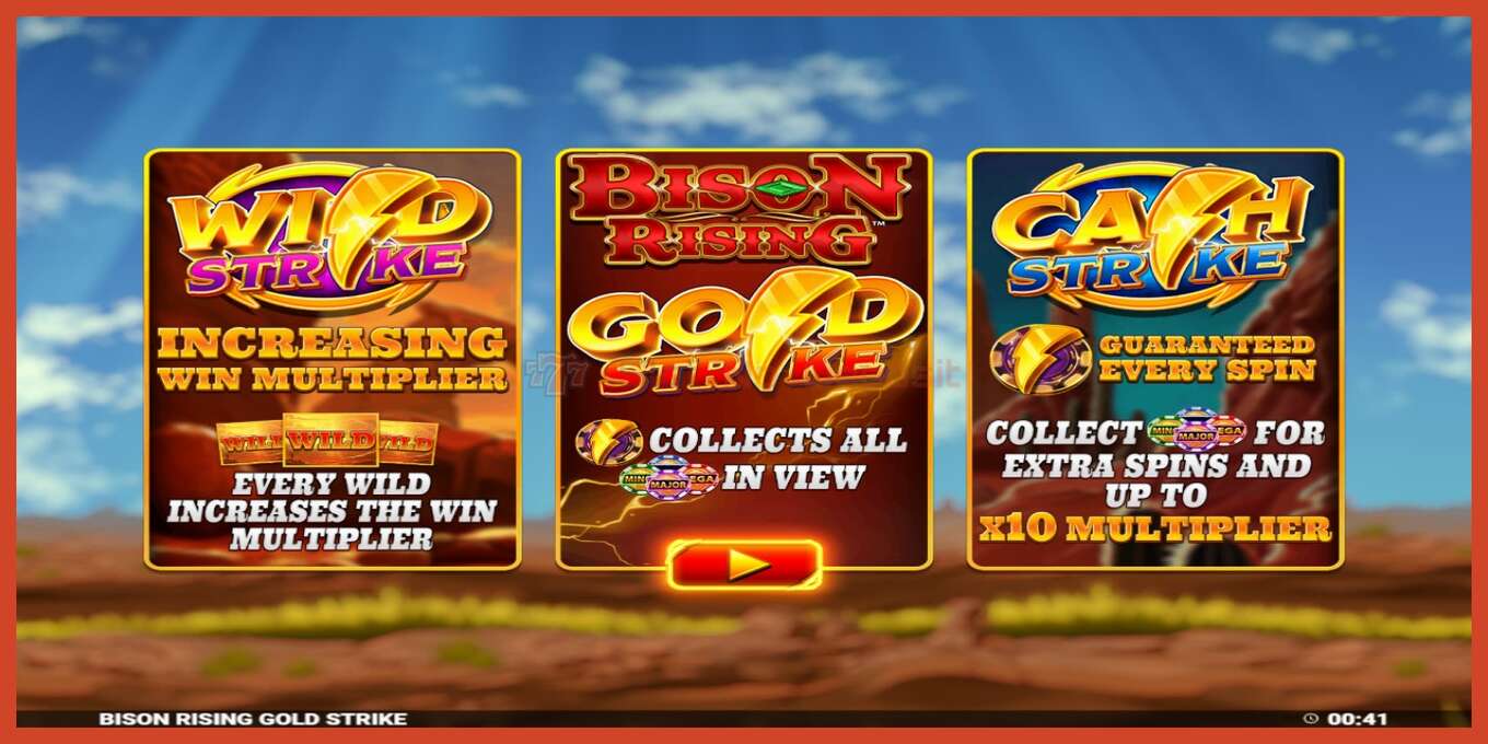 Slot screenshot: Bison Rising Gold Strike no deposit, number - 1