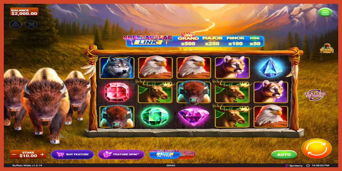 Slot screenshot: Buffalo Wilds no deposit, number - 2