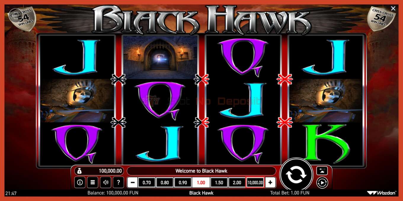 Slot screenshot: Black Hawk no deposit, number - 1