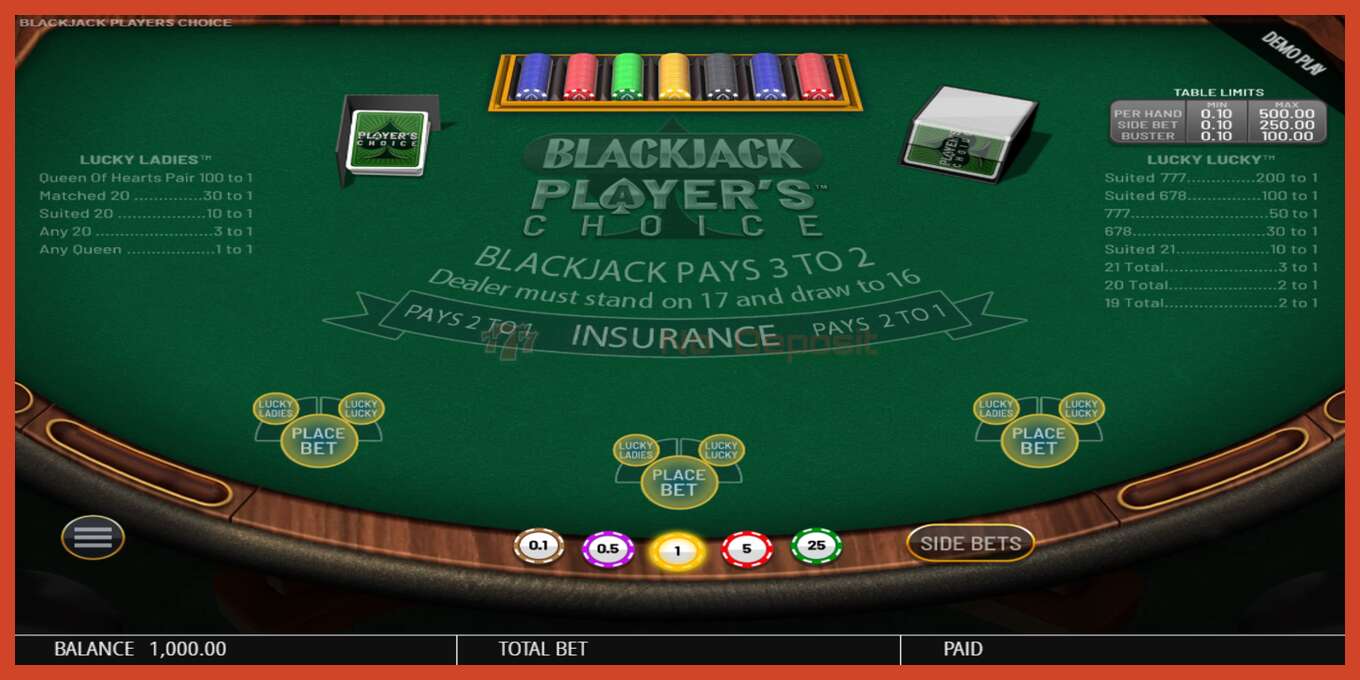 ஸ்லாட் ஸ்கிரீன்ஷாட்: Blackjack Players Choice வைப்பு இல்லை, எண் - 3