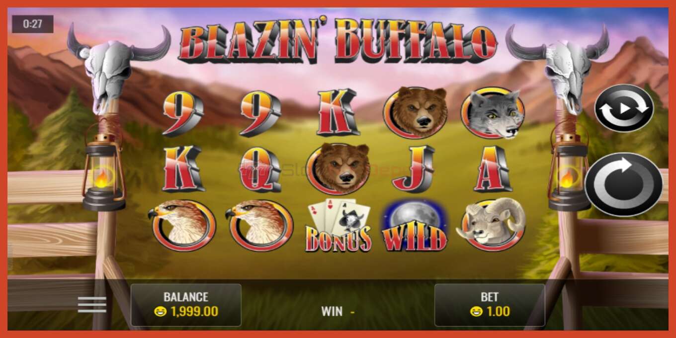 Slot screenshot: Blazin’ Buffalo no deposit, number - 1