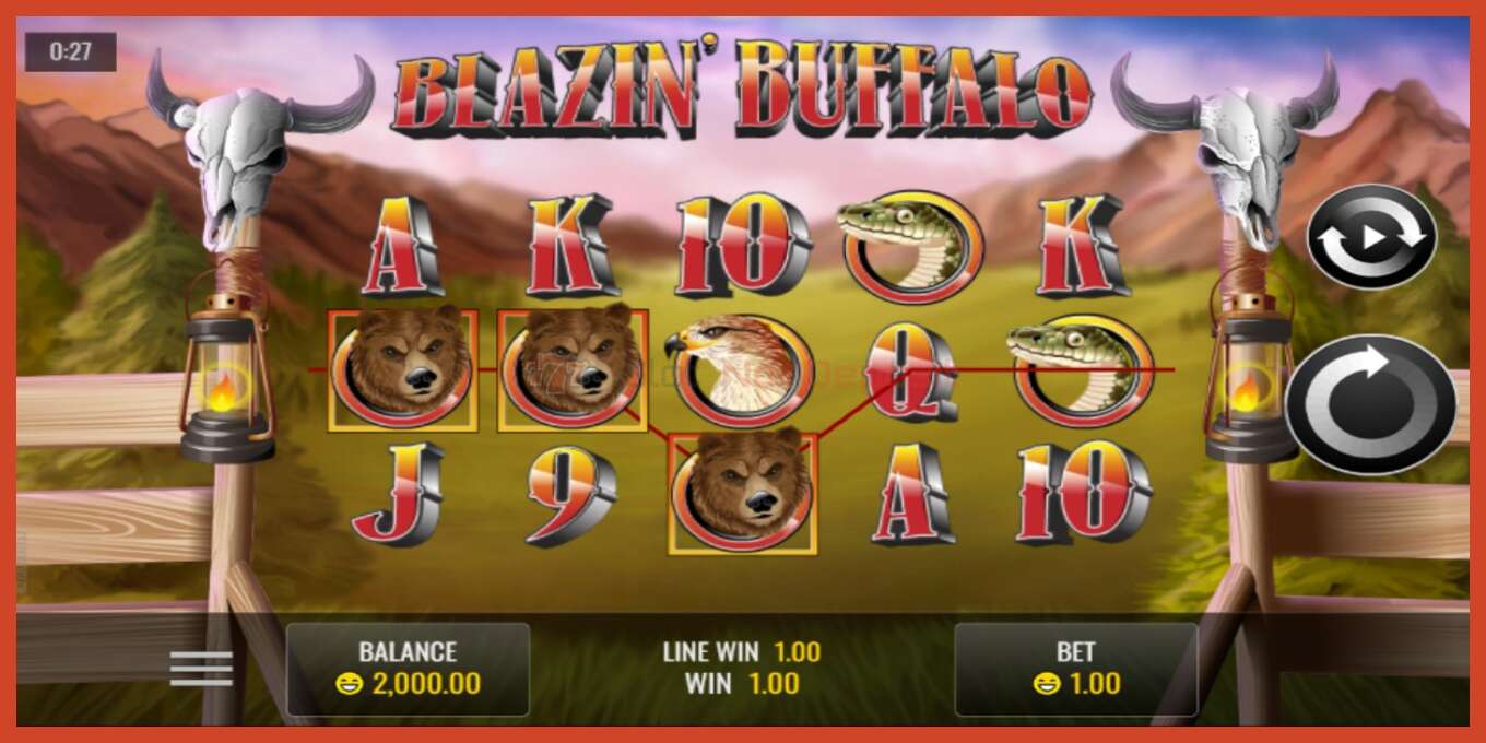 Slot screenshot: Blazin’ Buffalo no deposit, number - 2