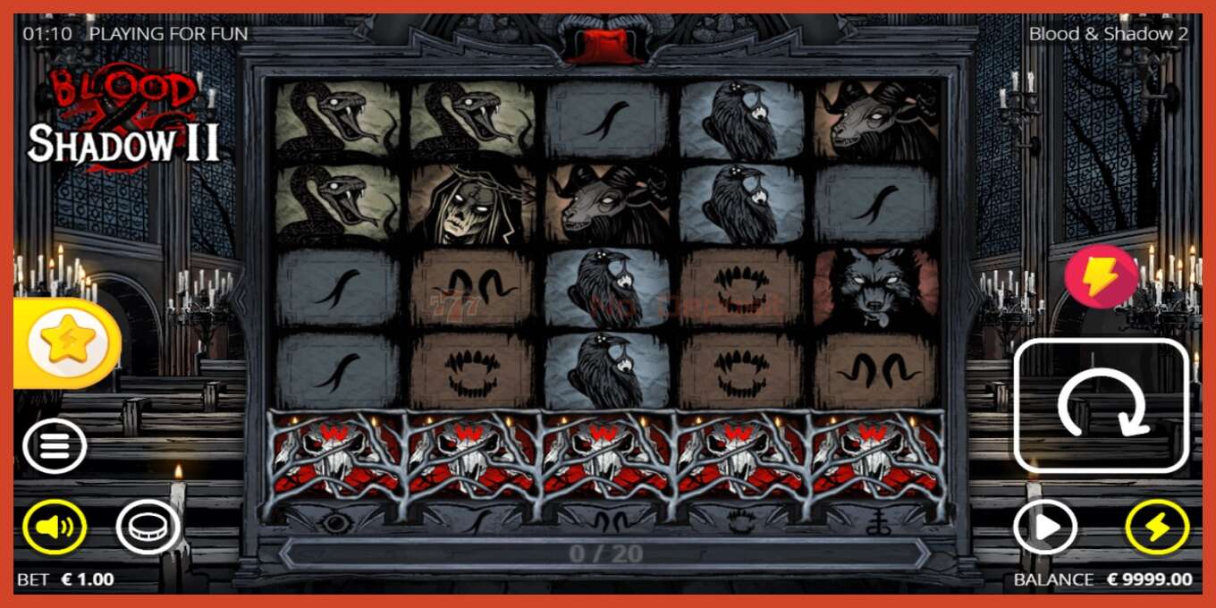 Slot screenshot: Blood & Shadow II no deposit, number - 2