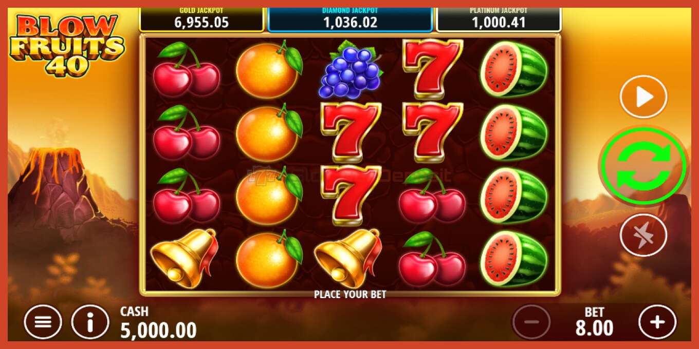 Slot skærmbillede: Blow Fruits 40 intet depositum, antal - 1