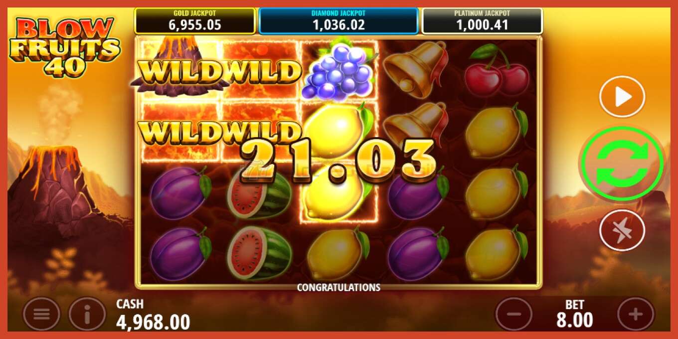 Slot skærmbillede: Blow Fruits 40 intet depositum, antal - 2