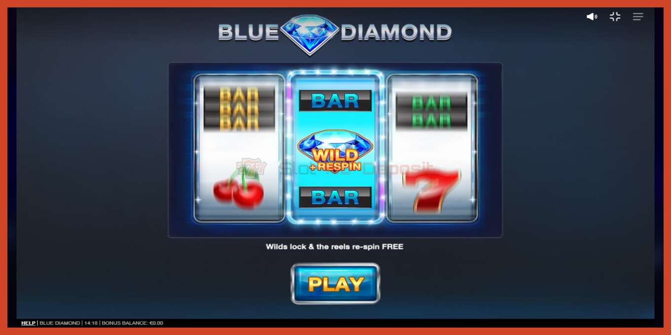 Slot screenshot: Blue Diamond no deposit, number - 1