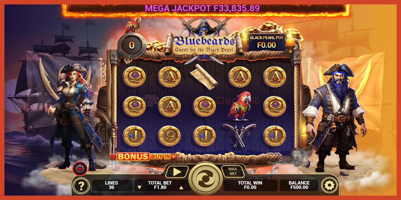 Slot screenshot: Bluebeard Quest for the Black Pearl no deposit, number - 2