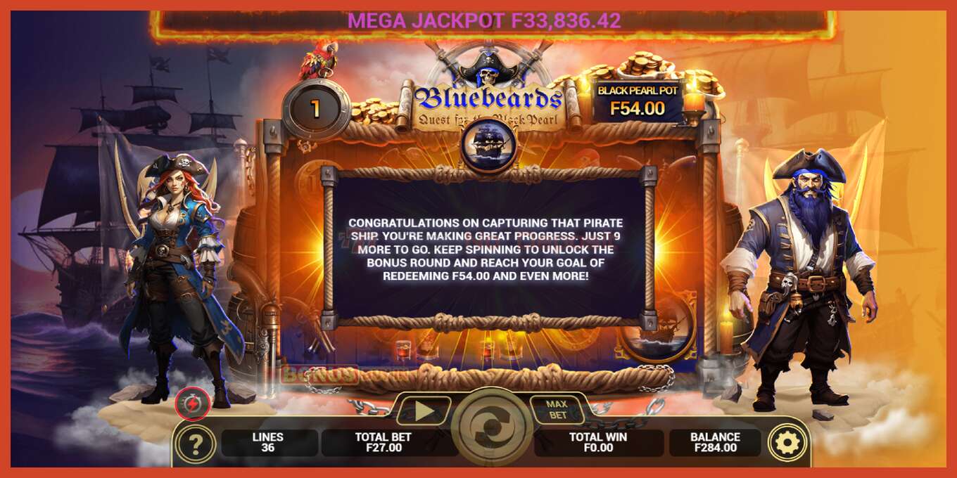 Slot screenshot: Bluebeard Quest for the Black Pearl no deposit, number - 3