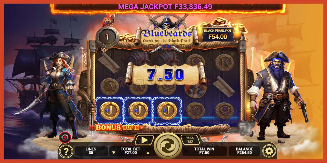 Slot screenshot: Bluebeard Quest for the Black Pearl no deposit, number - 4