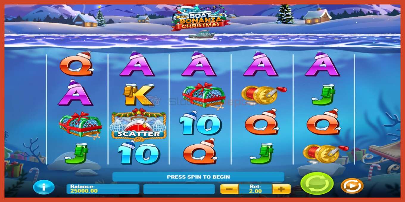 Slot screenshot: Boat Bonanza Christmas no deposit, number - 1