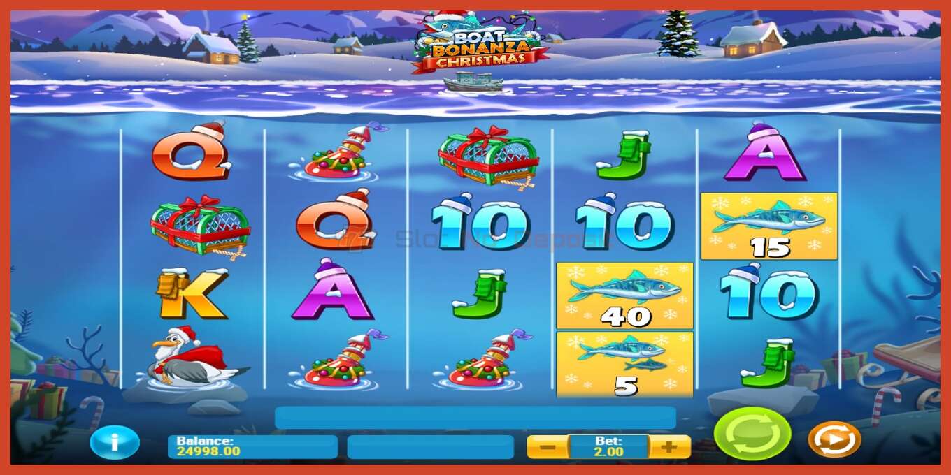 Slot screenshot: Boat Bonanza Christmas no deposit, number - 2