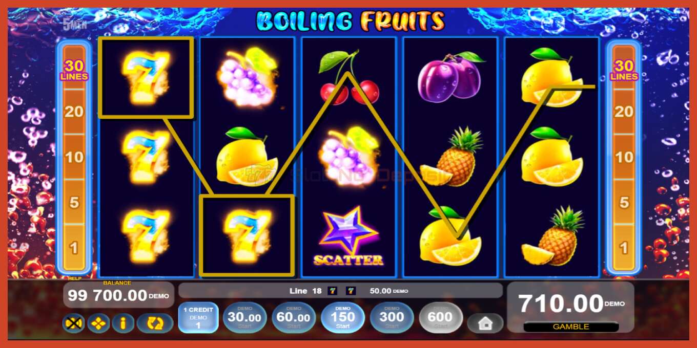 Slot skrinshoti: Boiling Fruits depozit yoq, raqam - 2