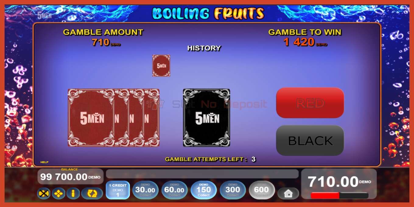 Slot skrinshoti: Boiling Fruits depozit yoq, raqam - 3