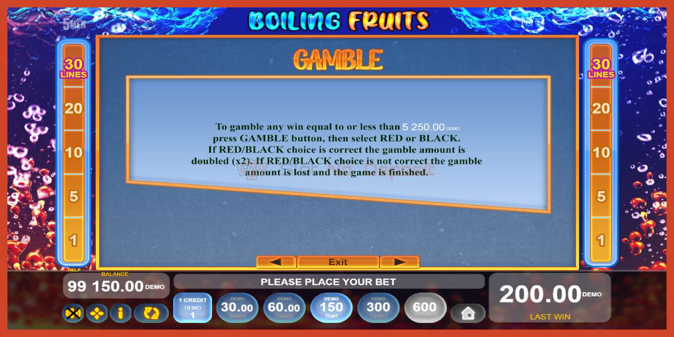 Slot skrinshoti: Boiling Fruits depozit yoq, raqam - 6